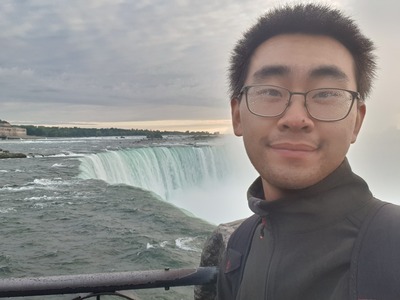 Alex at a waterfall.